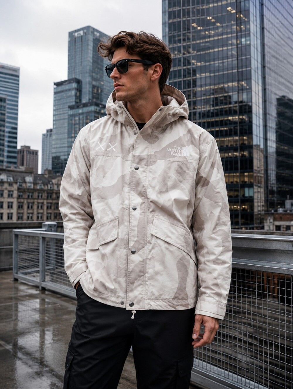 The North Face x KAWS 1986 Retro Mountain Jacket Moonlight Ivory Camo L